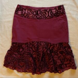 Jean Paul Gautier burgundy velvet skirt
